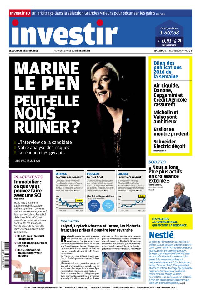 Investir 18 février 2017 Investir N°2250 du 18 février 2017 à télécharger sur iPad