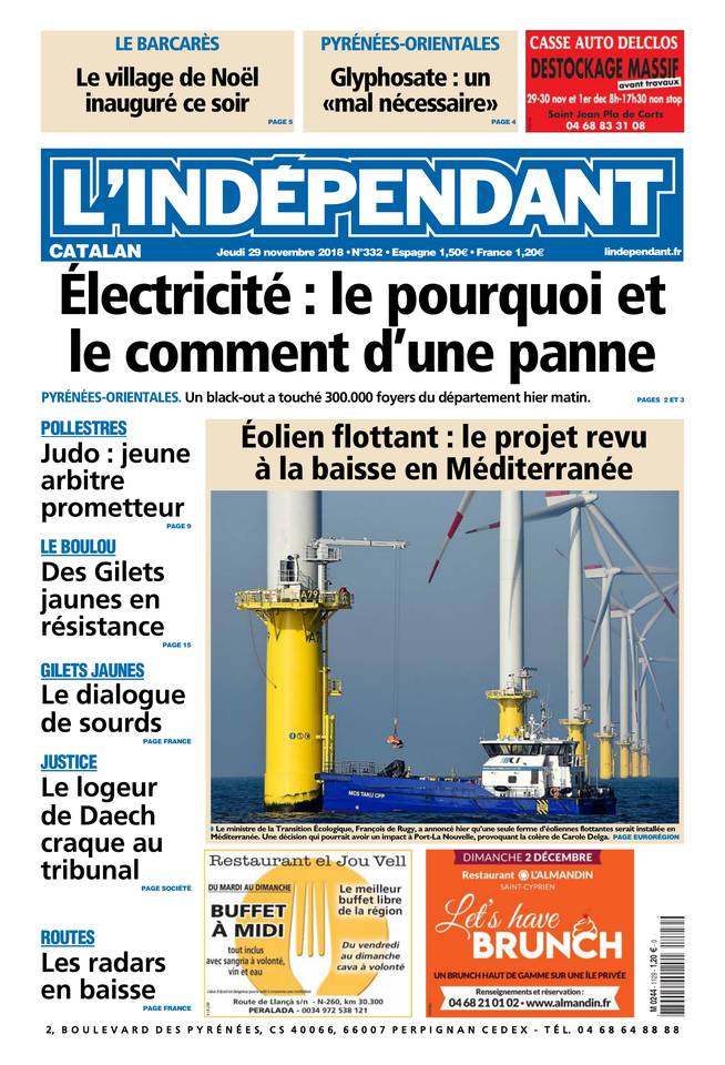 L'Indépendant 29 novembre 2018 L'Indépendant du 29 novembre 2018 à télécharger sur iPad