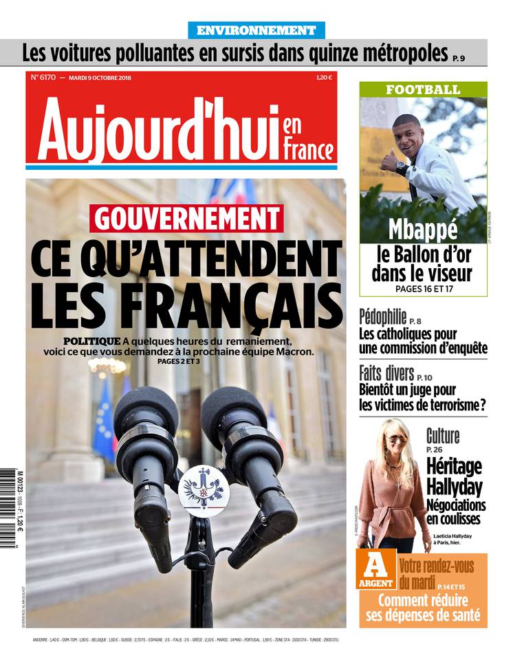 Aujourd'hui en France 09 octobre 2018 Aujourd'hui en France du 09 octobre 2018 à télécharger sur iPad