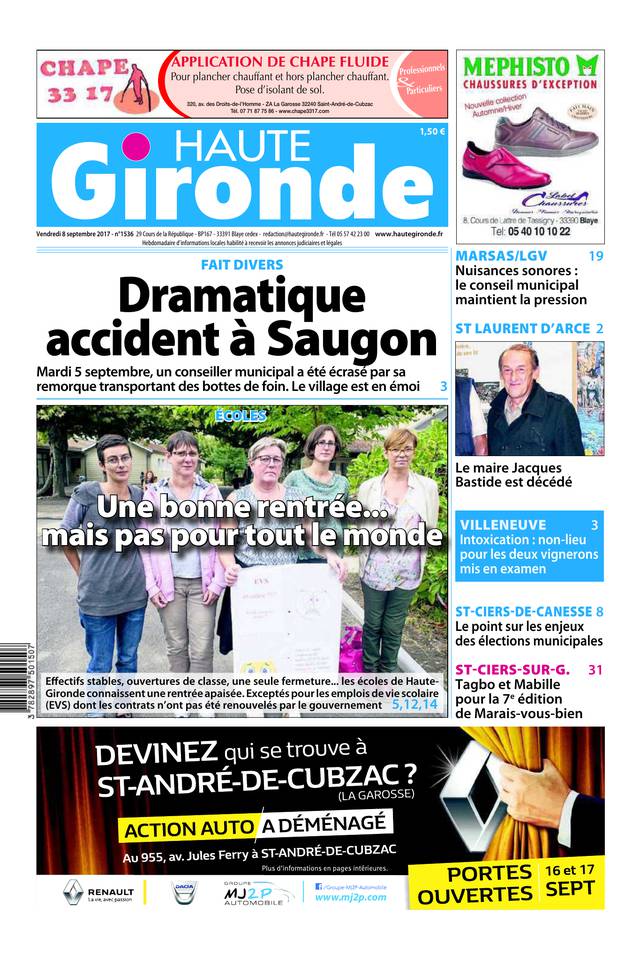 Haute Gironde 08 septembre 2017 Haute Gironde du 08 septembre 2017 à télécharger sur iPad