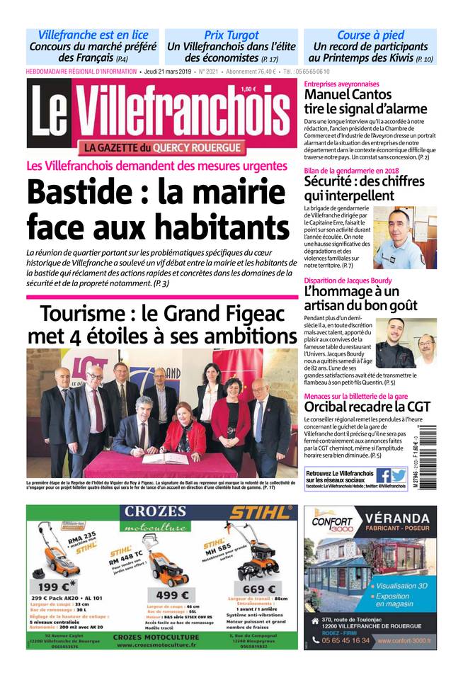 Le Villefranchois 21 mars 2019 Le Villefranchois du 21 mars 2019 à télécharger sur iPad