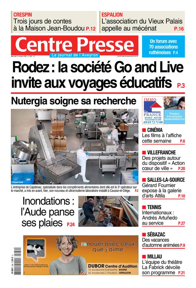 Centre Presse Aveyron 17 octobre 2018 Abonnement Centre Presse Aveyron Pas Cher avec BOUQUET ePresse.fr