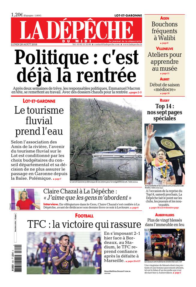 La Dépêche du Midi 20 août 2018 Abonnement à La Dépêche du Midi Pas Cher avec le BOUQUET ePresse.fr
