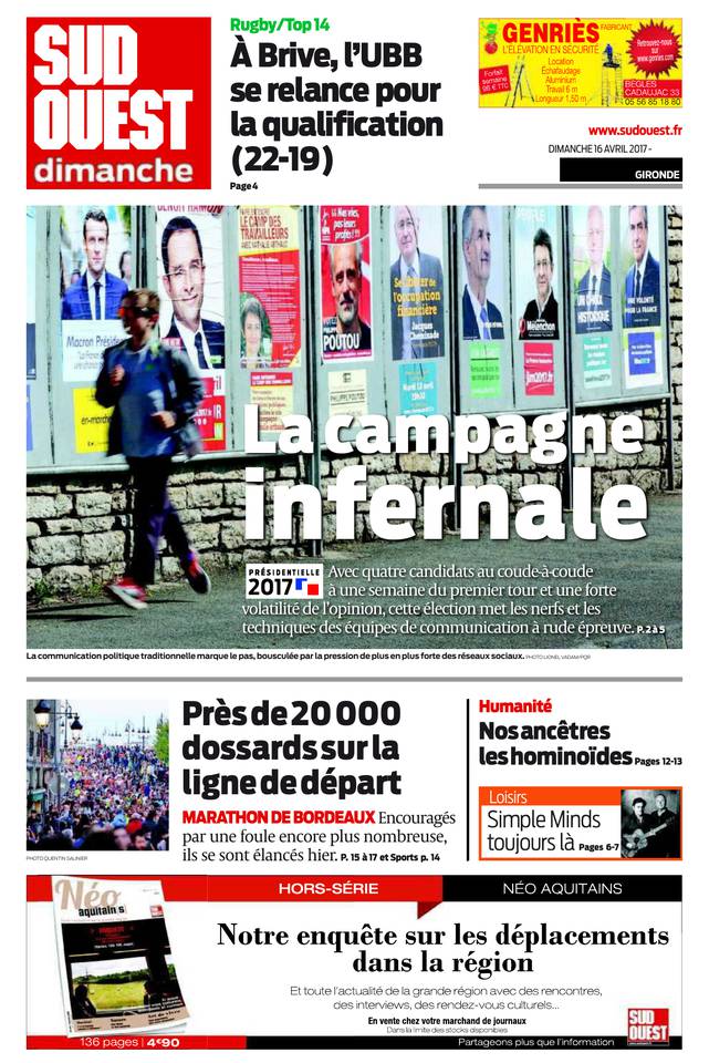 Sud Ouest Dimanche 16 avril 2017 Sud Ouest Dimanche du 16 avril 2017 à télécharger sur iPad