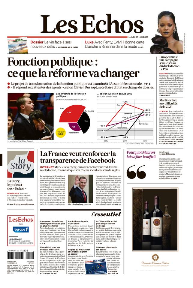 Les Echos 13 mai 2019 Les Echos du 13 mai 2019 à télécharger sur iPad