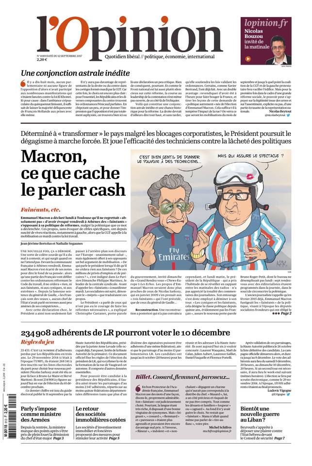 L'Opinion 12 septembre 2017 L'Opinion du 12 septembre 2017 à télécharger sur iPad