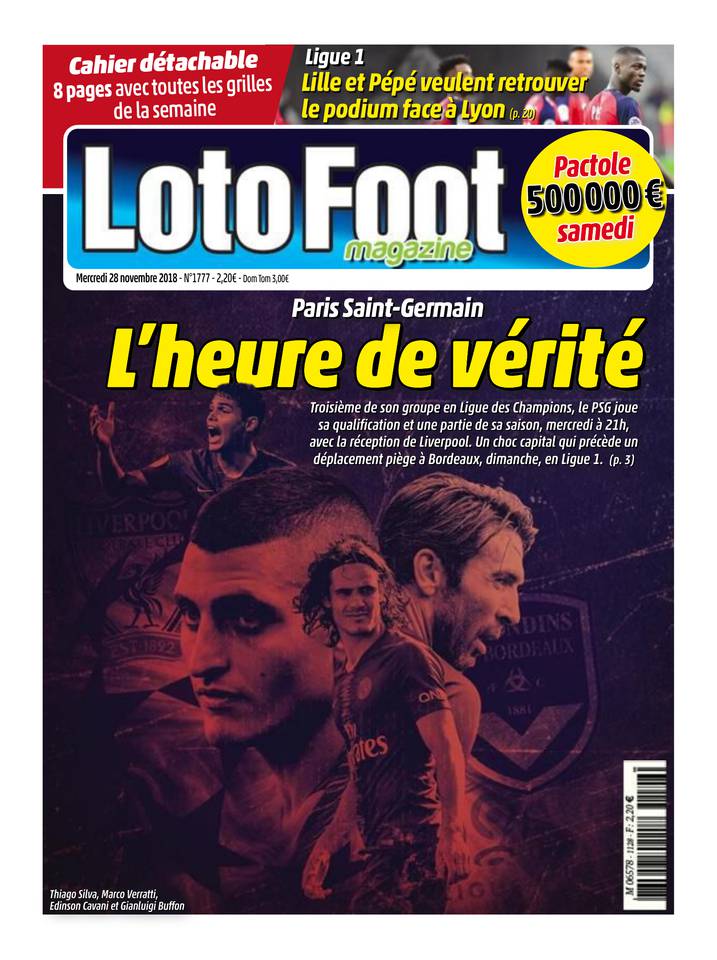 Loto Foot Magazine 28 novembre 2018 Loto Foot Magazine du 28 novembre 2018 à télécharger sur iPad