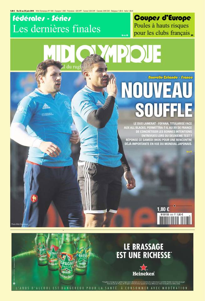 Midi Olympique Vert 22 juin 2018 Midi Olympique Vert du 22 juin 2018 à télécharger sur iPad