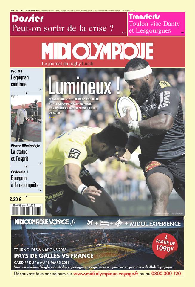 Midi Olympique Rouge 11 septembre 2017 Midi Olympique Rouge du 11 septembre 2017 à télécharger sur iPad