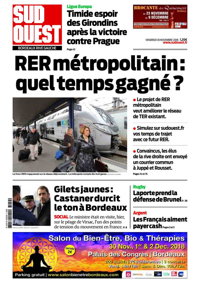 Sud Ouest 30 novembre 2018 Sud Ouest du 30 novembre 2018 à télécharger sur iPad