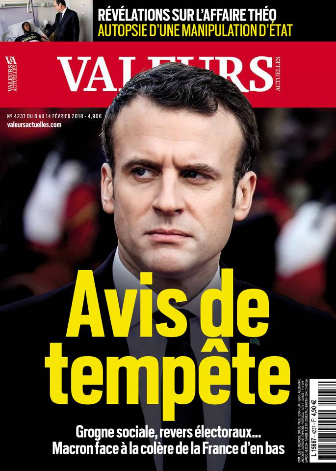 Valeurs actuelles 08 février 2018 Valeurs actuelles N°4237 du 08 février 2018 à télécharger sur iPad