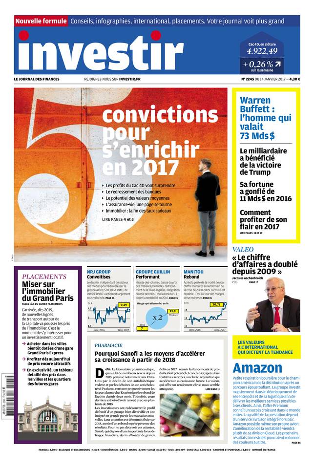 Investir 14 janvier 2017 Investir N°2245 du 14 janvier 2017 à télécharger sur iPad