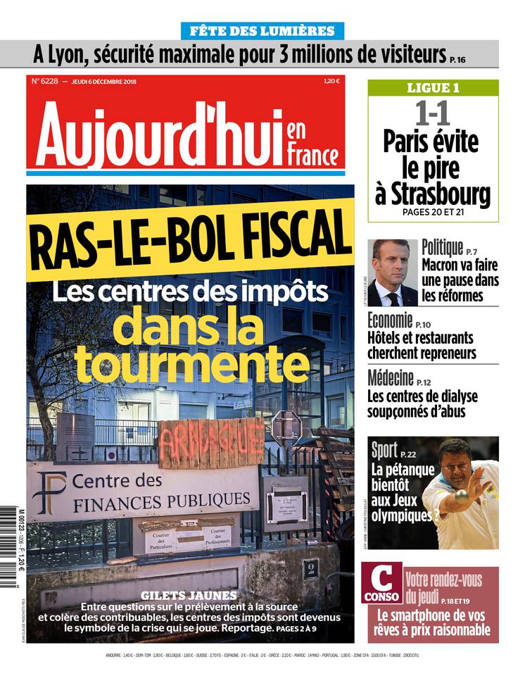 Aujourd'hui en France 06 décembre 2018 Aujourd'hui en France du 06 décembre 2018 à télécharger sur iPad
