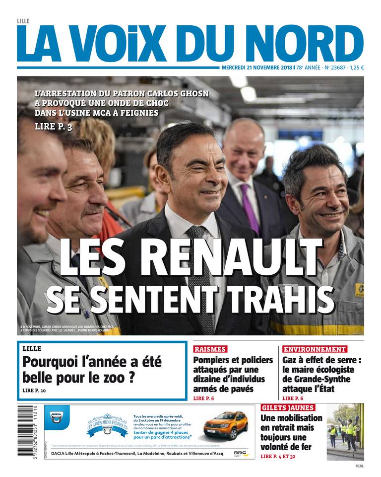 La Voix du Nord 21 novembre 2018 La Voix du Nord du 21 novembre 2018 à télécharger sur iPad