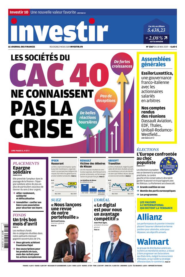 Investir 18 mai 2019 Abonnement Investir Pas Cher avec le BOUQUET ePresse.fr