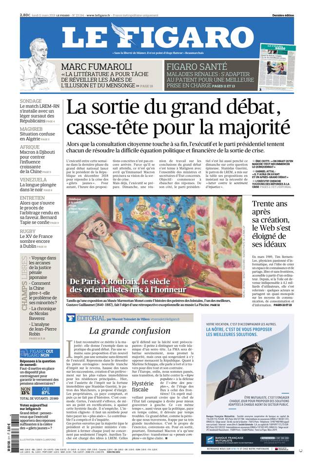Le Figaro 11 mars 2019 Le Figaro du 11 mars 2019 à télécharger sur iPad