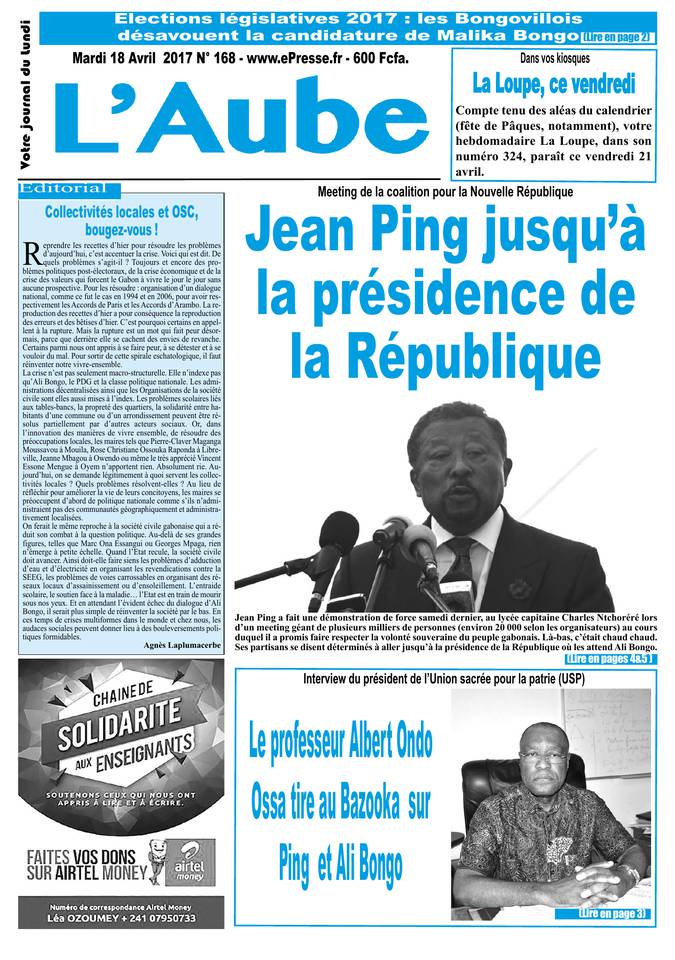 L'Aube 18 avril 2017 L'Aube N°168 du 18 avril 2017 à télécharger sur iPad