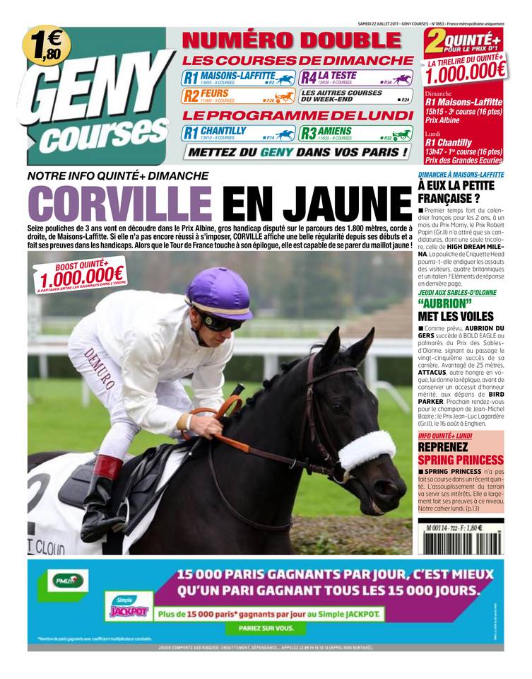 Geny courses 22 juillet 2017 Geny courses du 22 juillet 2017