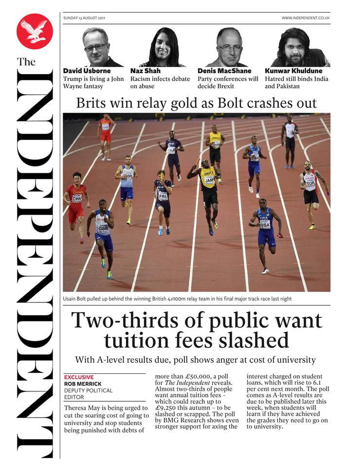 The Independent 13 août 2017 The Independent du 13 août 2017 à télécharger sur iPad