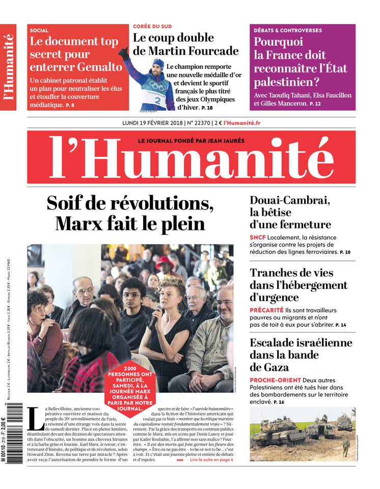 L'Humanité 19 février 2018 L'Humanité du 19 février 2018 à télécharger sur iPad