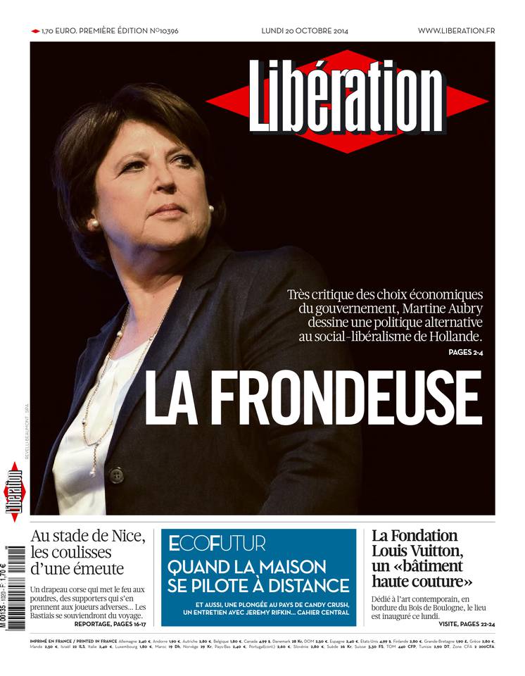 Libération 20 octobre 2014 Libération du 20 octobre 2014 à télécharger sur iPad
