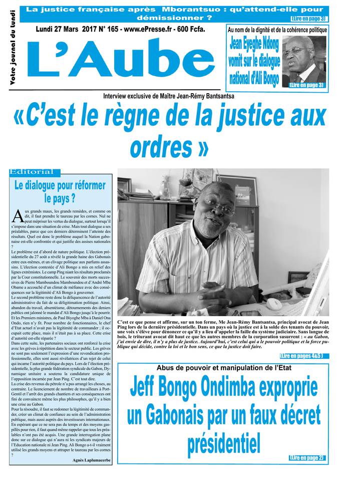 L'Aube 27 mars 2017 L'Aube N°165 du 27 mars 2017 à télécharger sur iPad