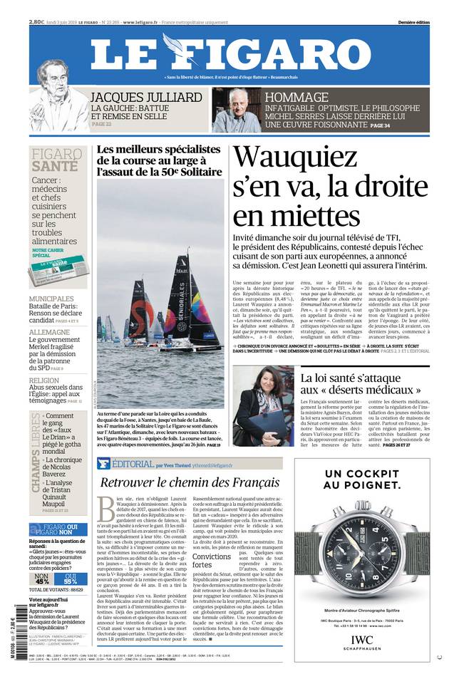Le Figaro 03 juin 2019 Le Figaro du 03 juin 2019 à télécharger sur iPad