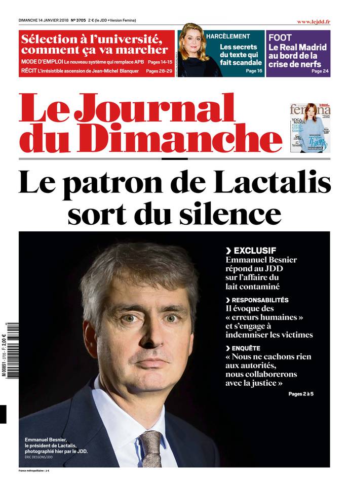 Le Journal du Dimanche 14 janvier 2018 Le Journal du Dimanche N°3705 du 14 janvier 2018 à télécharger sur iPad