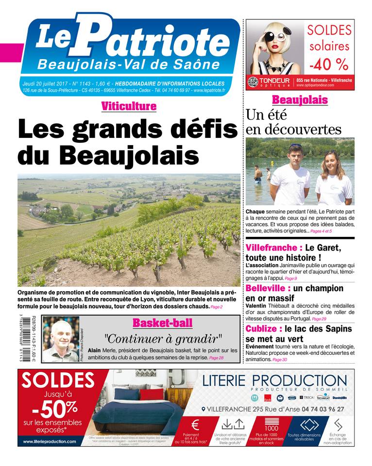Le Patriote Beaujolais 20 juillet 2017 Le Patriote Beaujolais du 20 juillet 2017