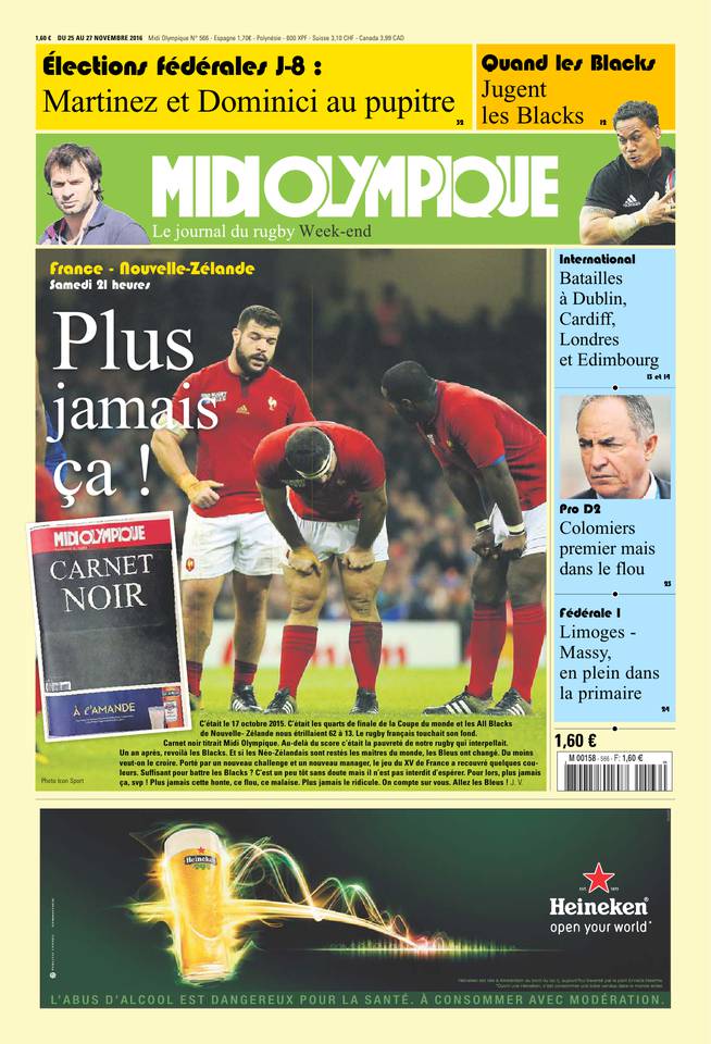 Midi Olympique Vert 25 novembre 2016 Midi Olympique Vert du 25 novembre 2016 à télécharger sur iPad