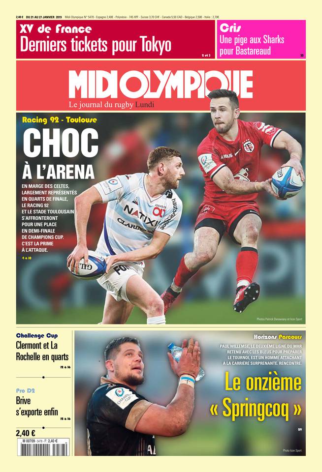 Midi Olympique Rouge 21 janvier 2019 Midi Olympique Rouge N°5478 du 21 janvier 2019 à télécharger sur iPad