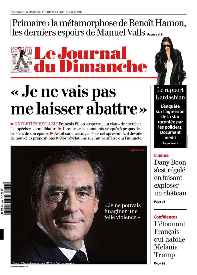 Le Journal du Dimanche 29 janvier 2017 Le Journal du Dimanche N°3655 du 29 janvier 2017 à télécharger sur iPad