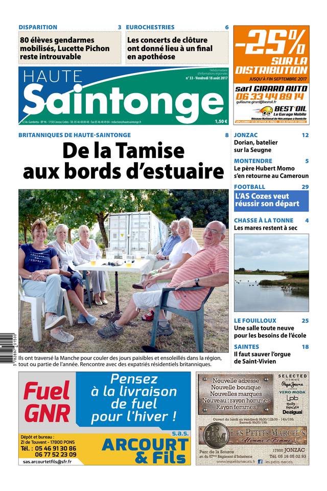 Haute Saintonge 18 août 2017 Abonnement Haute Saintonge Pas Cher avec BOUQUET INFO ePresse.fr