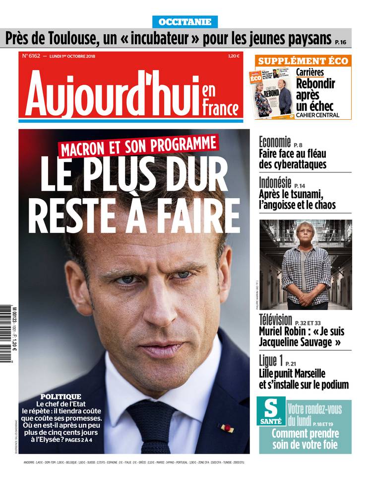 Aujourd'hui en France 01 octobre 2018 Aujourd'hui en France du 01 octobre 2018 à télécharger sur iPad