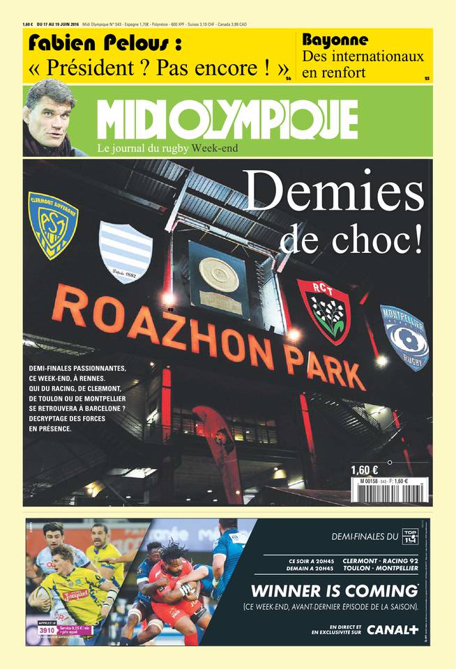 Midi Olympique Vert 17 juin 2016 Midi Olympique Vert du 17 juin 2016 à télécharger sur iPad