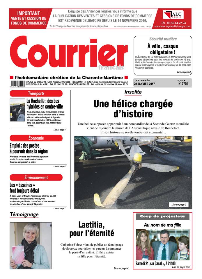 Courrier Français 20 janvier 2017 Courrier Français du 20 janvier 2017 à télécharger sur iPad