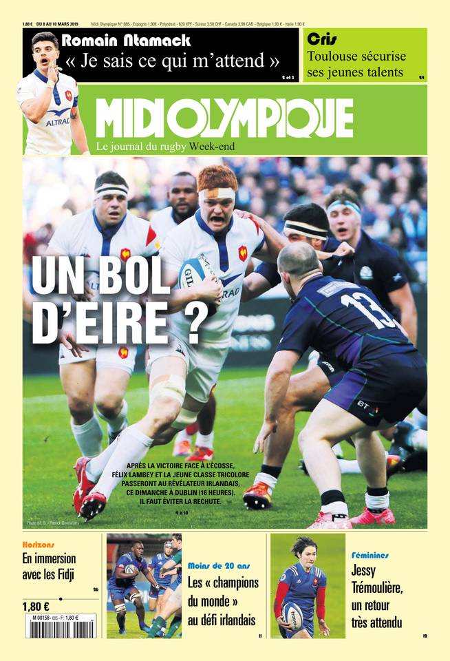 Midi Olympique Vert 08 mars 2019 Midi Olympique Vert N°685 du 08 mars 2019 à télécharger sur iPad