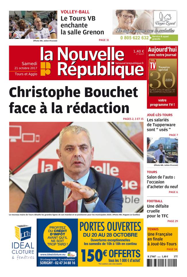 La Nouvelle République 21 octobre 2017 Abonnement Nouvelle République Pas Cher avec le BOUQUET ePresse.fr
