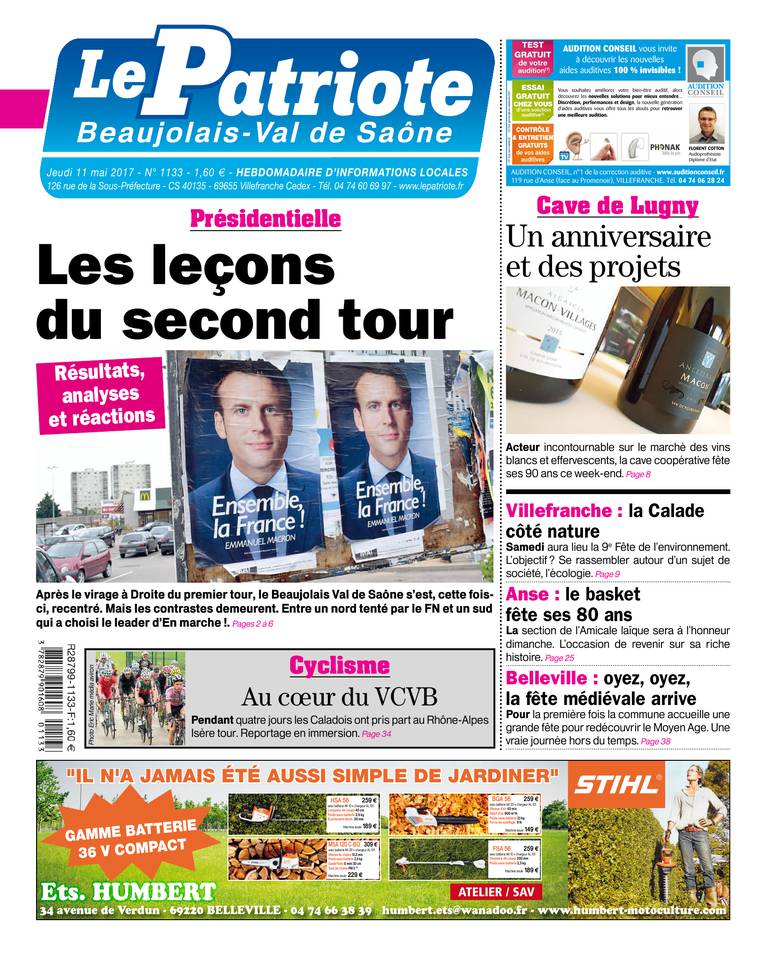 Le Patriote Beaujolais 11 mai 2017 Le Patriote Beaujolais du 11 mai 2017 à télécharger sur iPad
