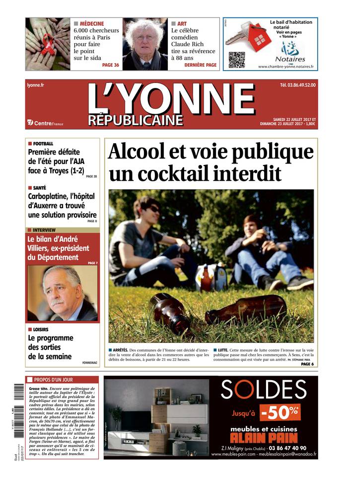 L'Yonne Républicaine 22 juillet 2017 Abonnement L'Yonne Républicaine Pas Cher avec BOUQUET INFO ePresse.fr