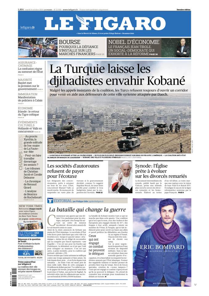 Le Figaro 14 octobre 2014 Le Figaro du 14 octobre 2014 à télécharger sur iPad