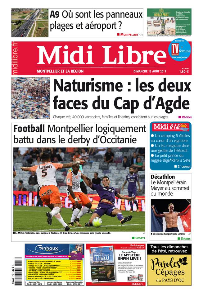 Midi Libre 13 août 2017 Midi Libre du 13 août 2017 à télécharger sur iPad