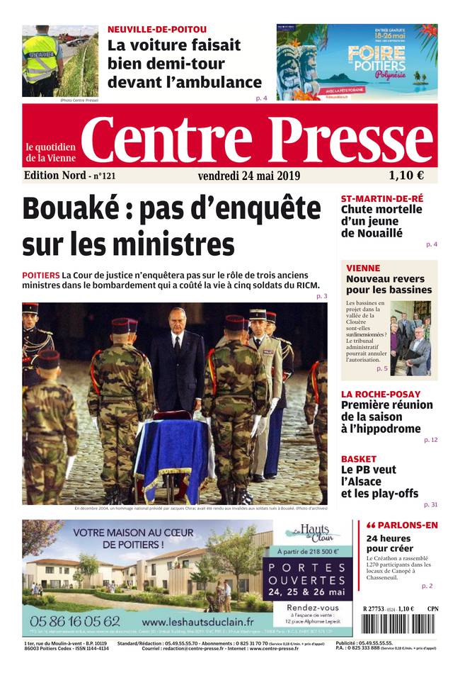 Centre Presse 24 mai 2019 Abonnement Centre Presse Pas Cher avec le BOUQUET INFO ePresse.fr