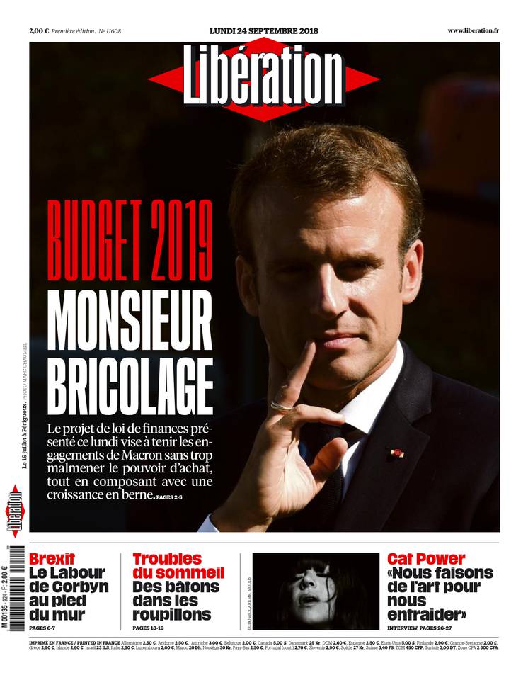 Libération 24 septembre 2018 Libération du 24 septembre 2018 à télécharger sur iPad