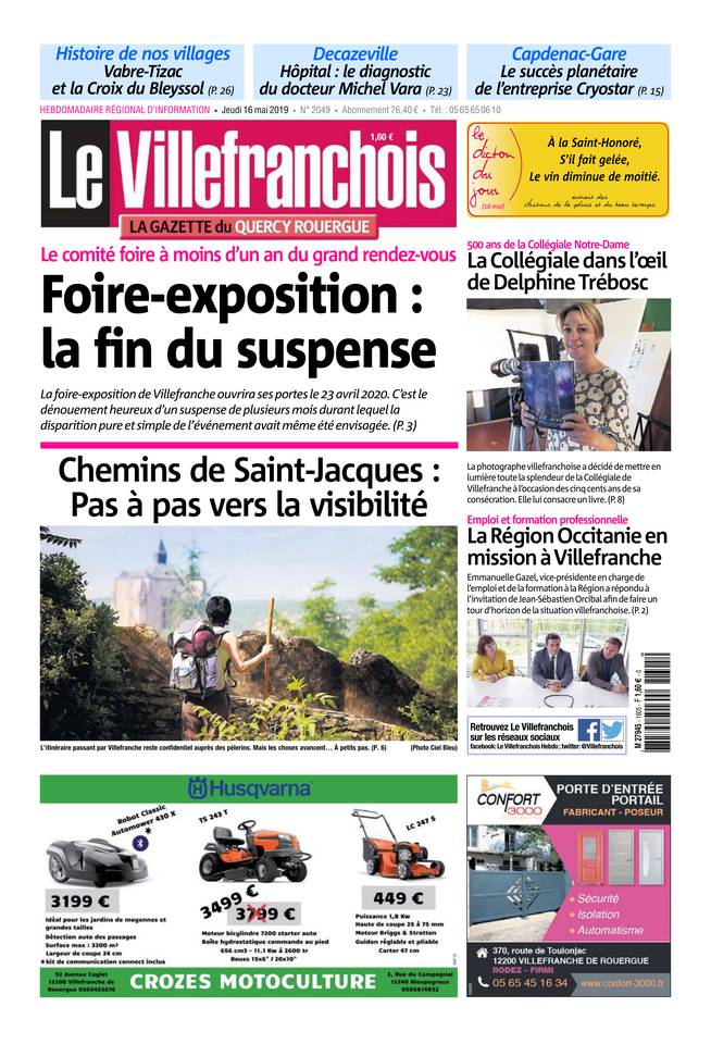 Le Villefranchois 16 mai 2019 Le Villefranchois du 16 mai 2019 à télécharger sur iPad