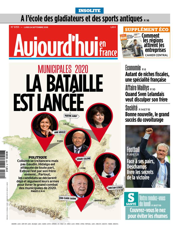 Aujourd'hui en France 24 septembre 2018 Aujourd'hui en France du 24 septembre 2018 à télécharger sur iPad