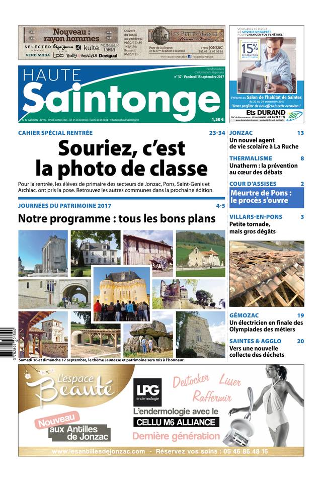 Haute Saintonge 15 septembre 2017 Abonnement Haute Saintonge Pas Cher avec BOUQUET INFO ePresse.fr