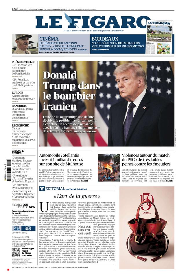 Le Figaro Une du 3 juin 2026