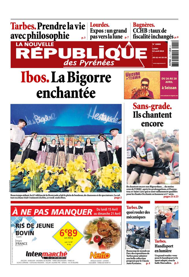 La Nouvelle République des Pyrénées 15 avril 2019 La Nouvelle République des Pyrénées du 15 avril 2019 à télécharger sur iPad