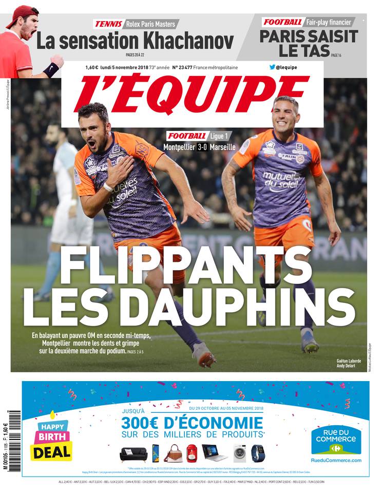 L'Équipe 05 novembre 2018 L'Équipe du 05 novembre 2018 à télécharger sur iPad